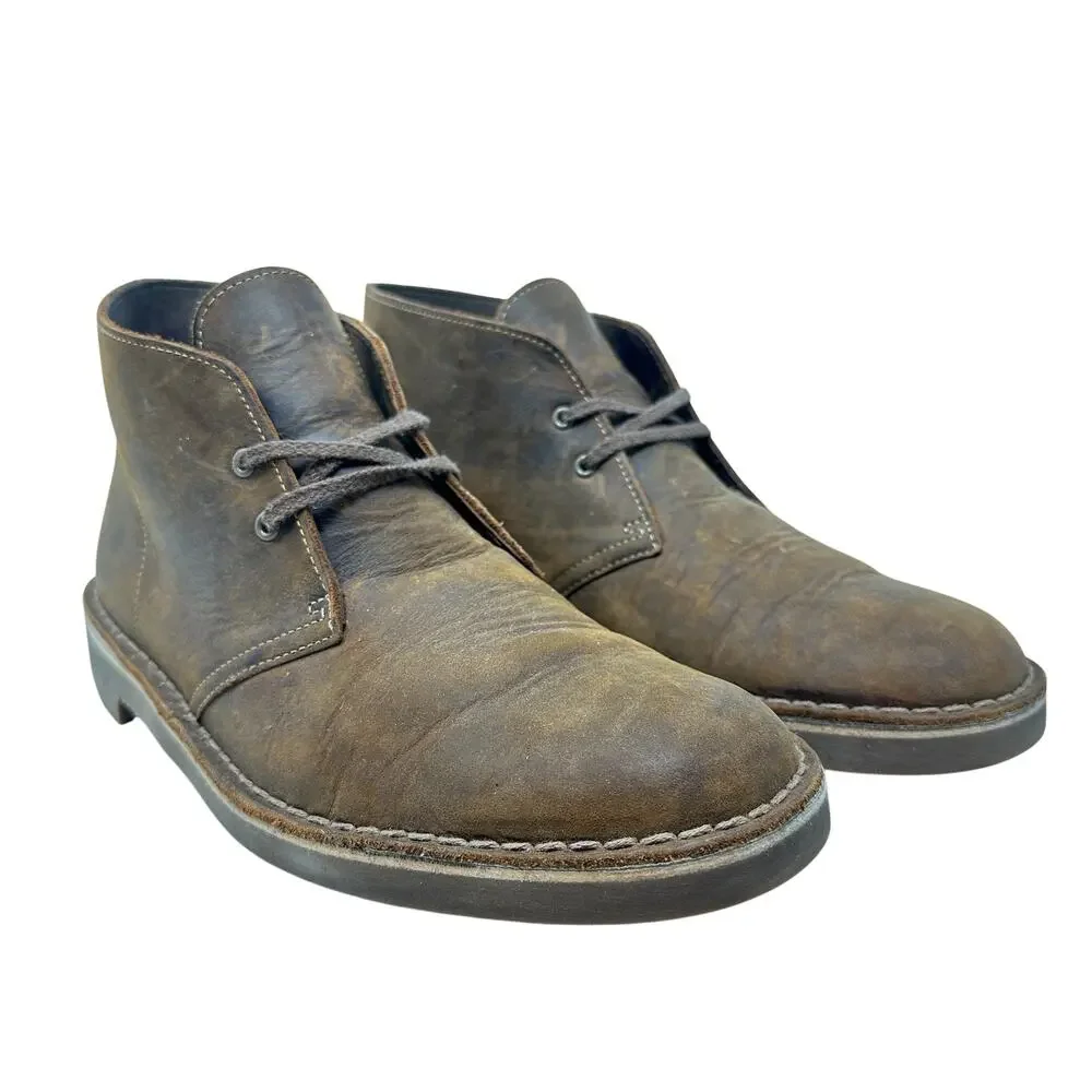 Clarks Men's Bushacre 2 Chukka Boots Brown Leather Size US 9‎